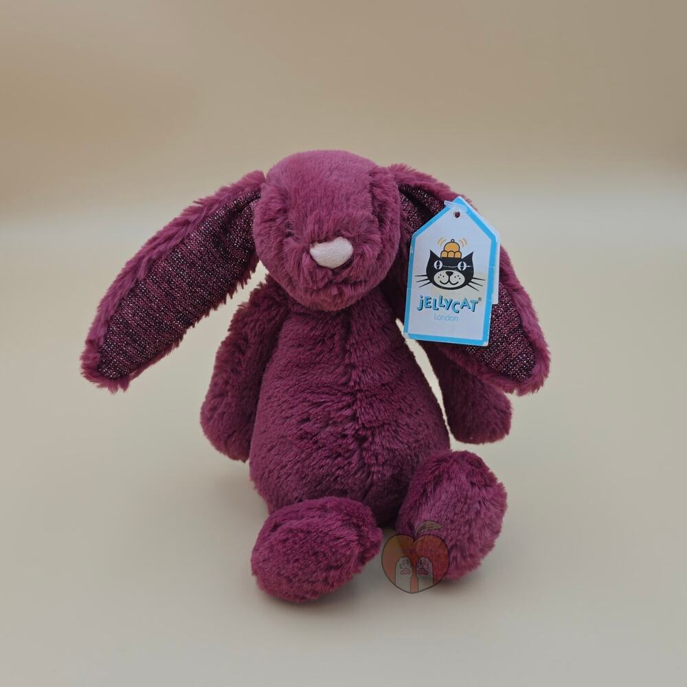 Jellycat Bashful Sparkly Cassis Bunny Small - AUTHENTIC - NEW WITH TAGS
